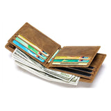 Cow Leather Men Wallet Purse Large Capacity Cardholder Crazy Horse Wallet