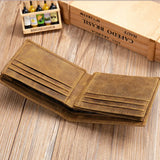 Cow Leather Men Wallet Purse Large Capacity Cardholder Crazy Horse Wallet