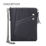 Anti-theft RFID Leather Men's Wallet with Double Zipper