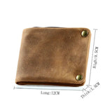 Casual Leather Wallet Men Short Purse Crazy Horse Cowhide Zipper Wallet