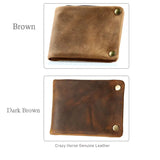 Casual Leather Wallet Men Short Purse Crazy Horse Cowhide Zipper Wallet