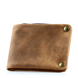 Casual Leather Wallet Men Short Purse Crazy Horse Cowhide Zipper Wallet