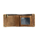 Casual Leather Wallet Men Short Purse Crazy Horse Cowhide Zipper Wallet