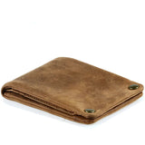 Casual Leather Wallet Men Short Purse Crazy Horse Cowhide Zipper Wallet