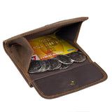 Crazy Horse Leather Men's Button Wallet RFID Shielded