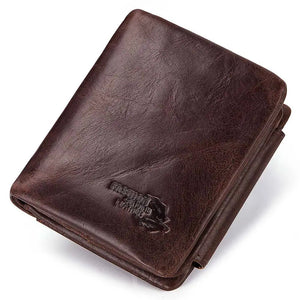 Crazy Horse Leather Men's Wallet Three Fold Hand Bag