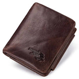 Crazy Horse Leather Men's Wallet Three Fold Hand Bag