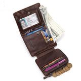 Crazy Horse Leather Men's Wallet Three Fold Hand Bag