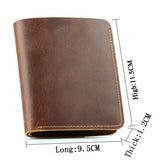 Men's Crazy Horse Leather Short Wallet Cowhide Multi-card Handbag