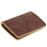 Men's Crazy Horse Leather Short Wallet Cowhide Multi-card Handbag