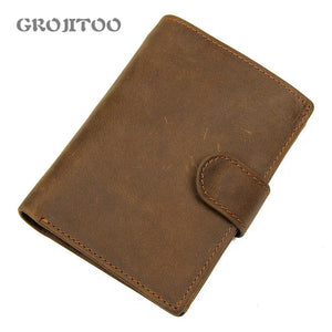 Cowhide Men's Wallet Crazy Horse Leather Multi-card Walet Pocket