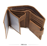 Cowhide Men's Wallet Crazy Horse Leather Multi-card Walet Pocket