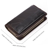 Oil Wax Leather Men's Wallet Double Zipper Multi-functional Cards Coin Purse