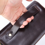 Oil Wax Leather Men's Wallet Double Zipper Multi-functional Cards Coin Purse