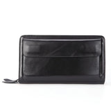Oil Wax Leather Men's Wallet Double Zipper Multi-functional Cards Coin Purse