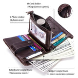 Cowhide Leather Zipper Buckle Short Wallet For Men