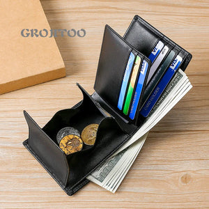 RFID Leather Men's Wallet Short Multi-card Bag