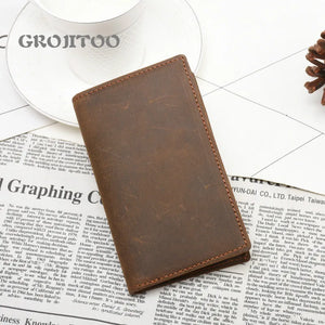 Men's Crazy Horse Leather Wallet Large Capacity Multi-card Pocket