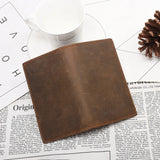 Men's Crazy Horse Leather Wallet Large Capacity Multi-card Pocket