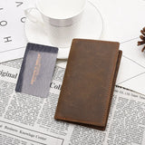 Men's Crazy Horse Leather Wallet Large Capacity Multi-card Pocket