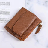 Short Casual Zipper Wallet Soft Leather Purse