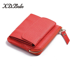 Short Casual Zipper Wallet Soft Leather Purse