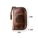 Leather Key Bag Zipper Waist Hanging Car Key Wallet
