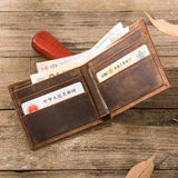 Leather Frosted Cowhide Wallet Crazy Horse Leather Short Wallet