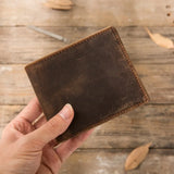 Leather Frosted Cowhide Wallet Crazy Horse Leather Short Wallet