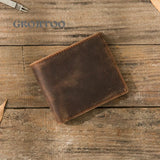 Leather Frosted Cowhide Wallet Crazy Horse Leather Short Wallet