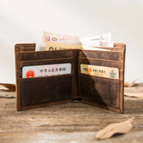 Leather Frosted Cowhide Wallet Crazy Horse Leather Short Wallet