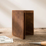 Vintage Leather Wallet Men Women Purse