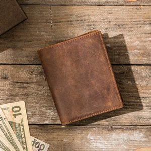 Vintage Leather Wallet Men Women Purse