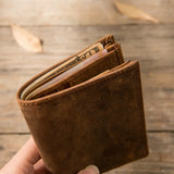 Vintage Leather Wallet Men Women Purse