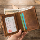 Vintage Leather Wallet Men Women Purse