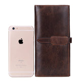 Hot Top Layer Leather Lady's Purse Long Oil Wax Leather Wallet