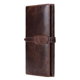 Hot Top Layer Leather Lady's Purse Long Oil Wax Leather Wallet