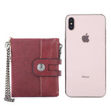 RFID Leather Wallet with Canvas Anti-Theft Design