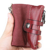 RFID Leather Wallet with Canvas Anti-Theft Design