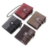 RFID Leather Wallet with Canvas Anti-Theft Design