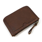 Vintage Zipper Wallet Small Purse Men's Women's Leather