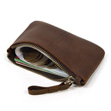 Vintage Zipper Wallet Small Purse Men's Women's Leather