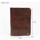 Men's Vegetable Tanned Leather Wallet Pleated Purse