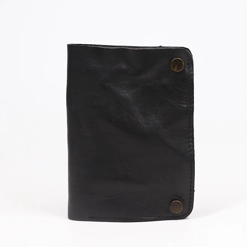Men's Vegetable Tanned Leather Wallet Pleated Purse