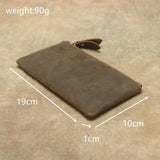 Slim Mad Horse Leather Men's Wallet Genuine Leather Mobile Phone Bag