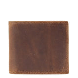 Crazy Horse Leather Zip Men's Wallet Short Bifold