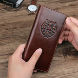 Men's Cowhide Leather Clutch Wallet Multi-card Large Capacity
