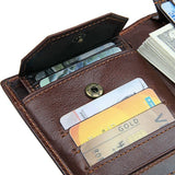 Men's Cowhide Leather Clutch Wallet Multi-card Large Capacity
