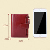 Leather Women's Wallet Short Multifunctional Zipper Buckle