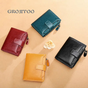 Leather Women's Wallet Short Multifunctional Zipper Buckle